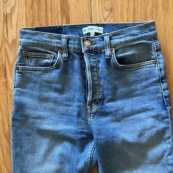 Redone Originals sz 26 button fly Jean I seam 26” 11” rise waist 14” across VGUC - Picture 2 of 5